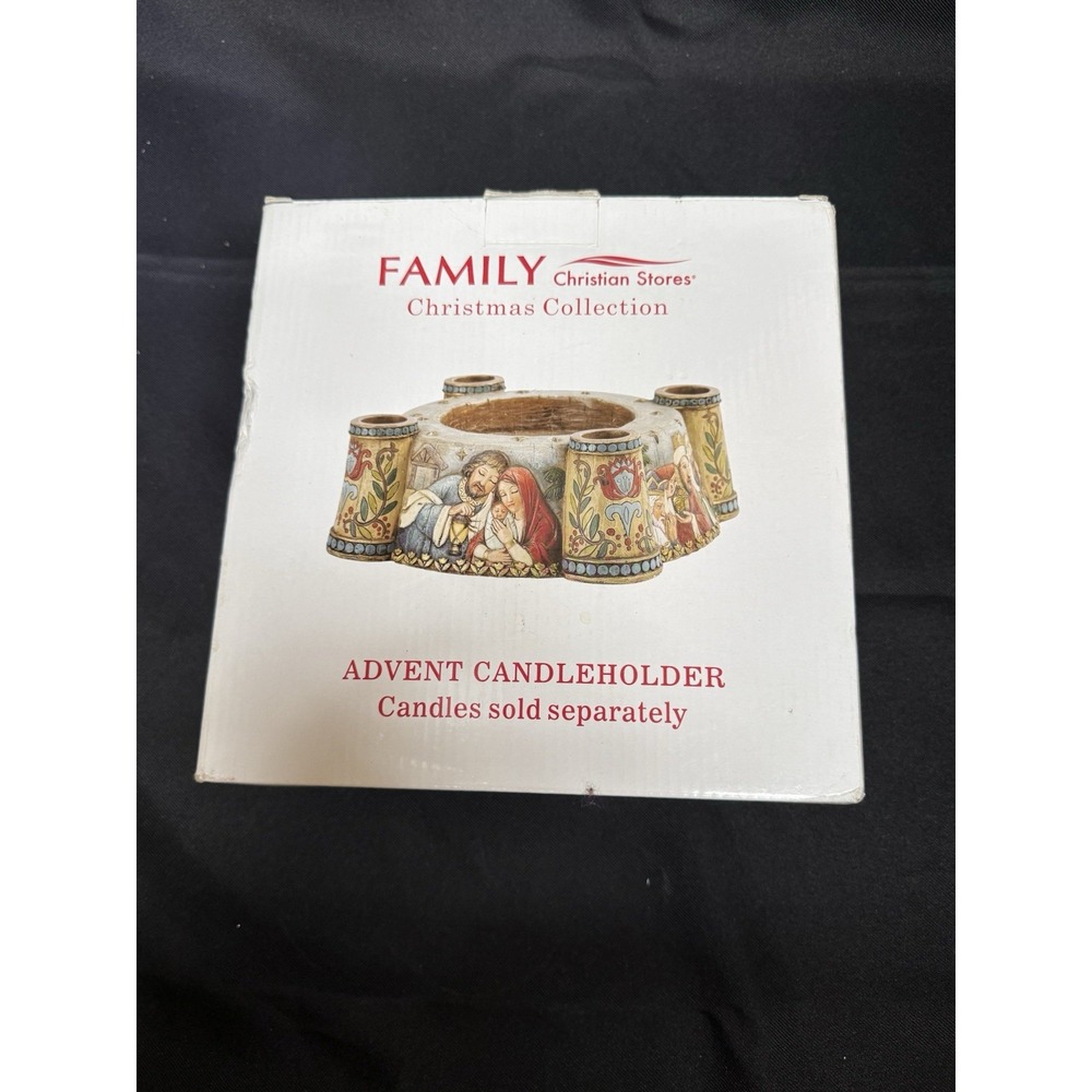 Family Christian Stores Christmas Collection Advent Candle Holder Nativity Scene
